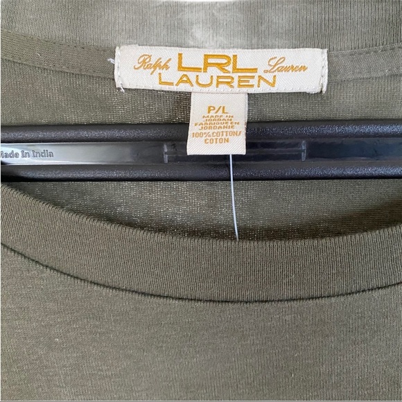 Lauren Ralph Lauren Spring Classic Women Olive Gold Hardware Top Sz LP NWT - Picture 2 of 9